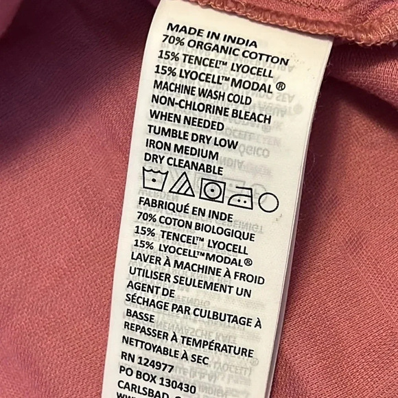 PRANA Faux Button Down V Neck Popover Sleeveless Pleated Mauve Pink Blouse - Picture 8 of 8